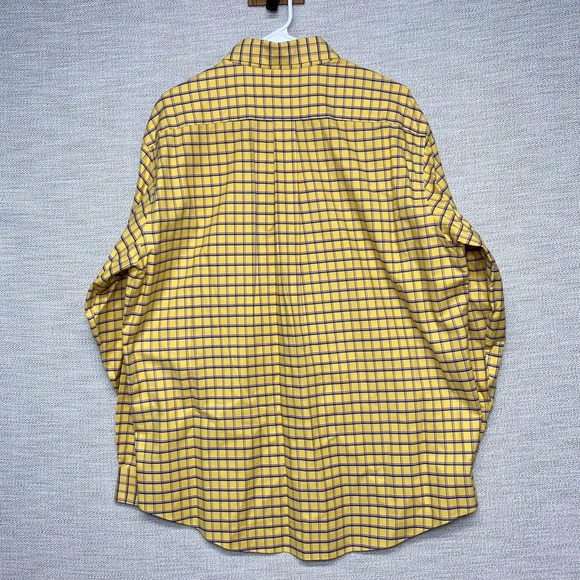 Brooks Brothers 1818 Shirt L Mens L/S Oxford Regular Non Iron Yellow Plaid Check - Picture 3 of 8